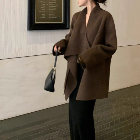 Women's Fashionable Oversized Wool Coat Mune Fashion