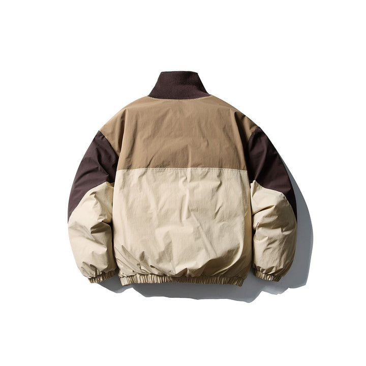 Men's Quilted Boxy Bomber with High Ribbed Collar and Elastic Hem Mune Fashion