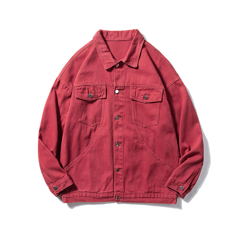 Men's Oversized Canvas Utility Jacket with Snap Front, Patch Chest Pockets, and Raglan Sleeves Mune Fashion