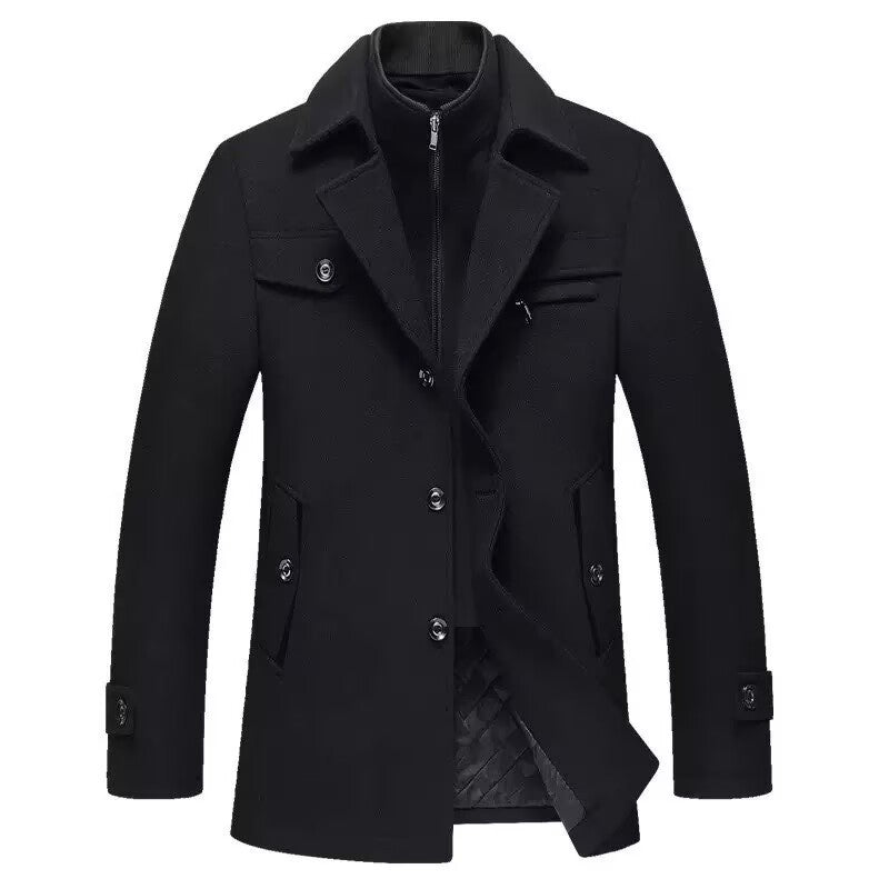 Men's short coat with quilted inner jacket and stand-up collar Mune Fashion