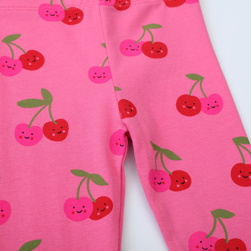 Girls leggings with cheerful cherry pattern Mune Fashion