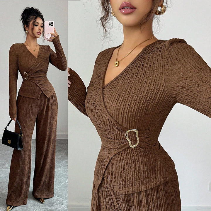 Women's Fashionable Jumpsuit with Wrap Look Mune Fashion
