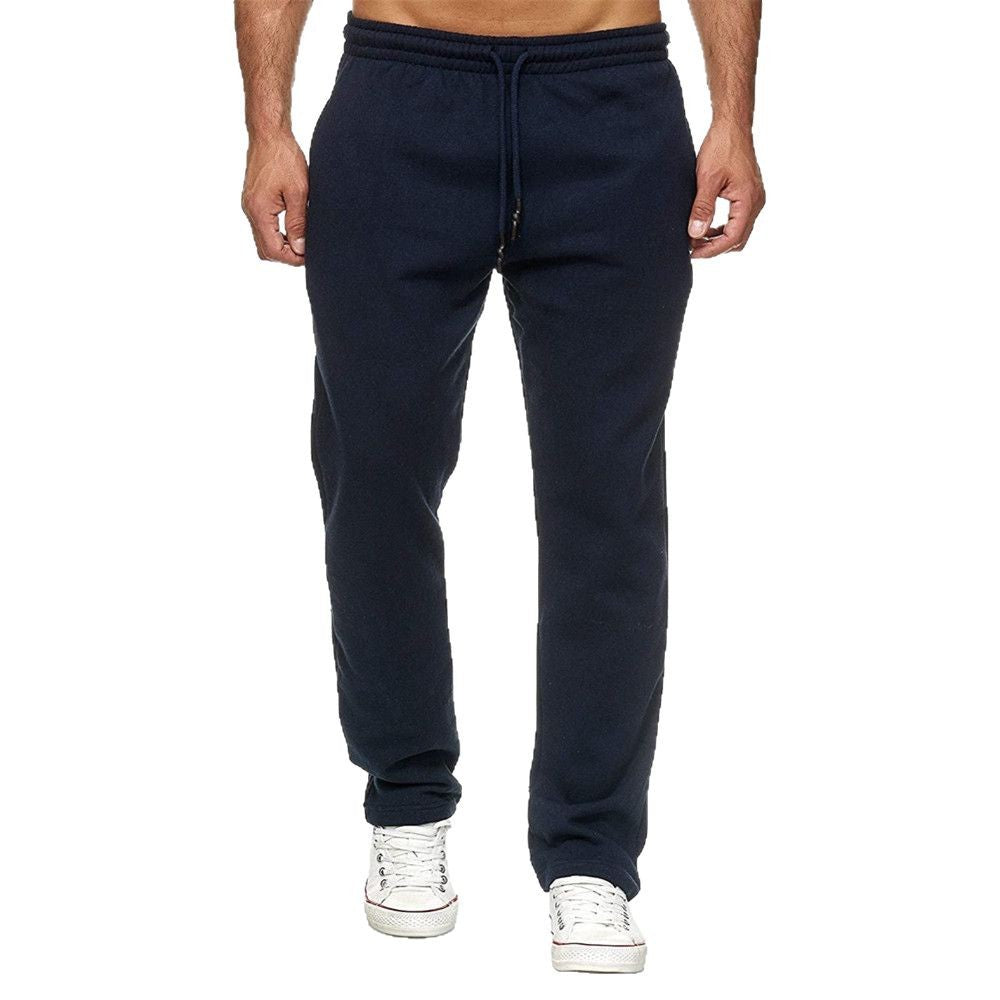 Men's straight-cut jogging pants with brushed fleece on the inside, high comfort waistband and drawstring Mune Fashion