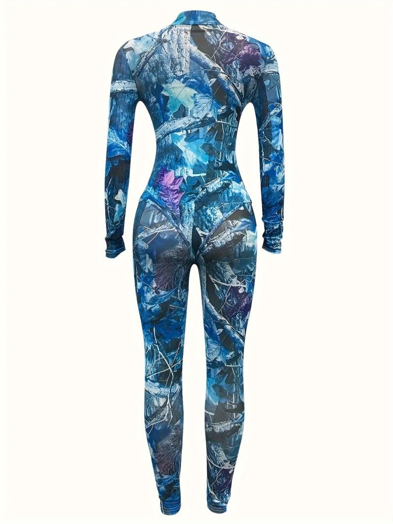 Women's Sporty Long Sleeve Jumpsuits with Shaping Design Mune Fashion