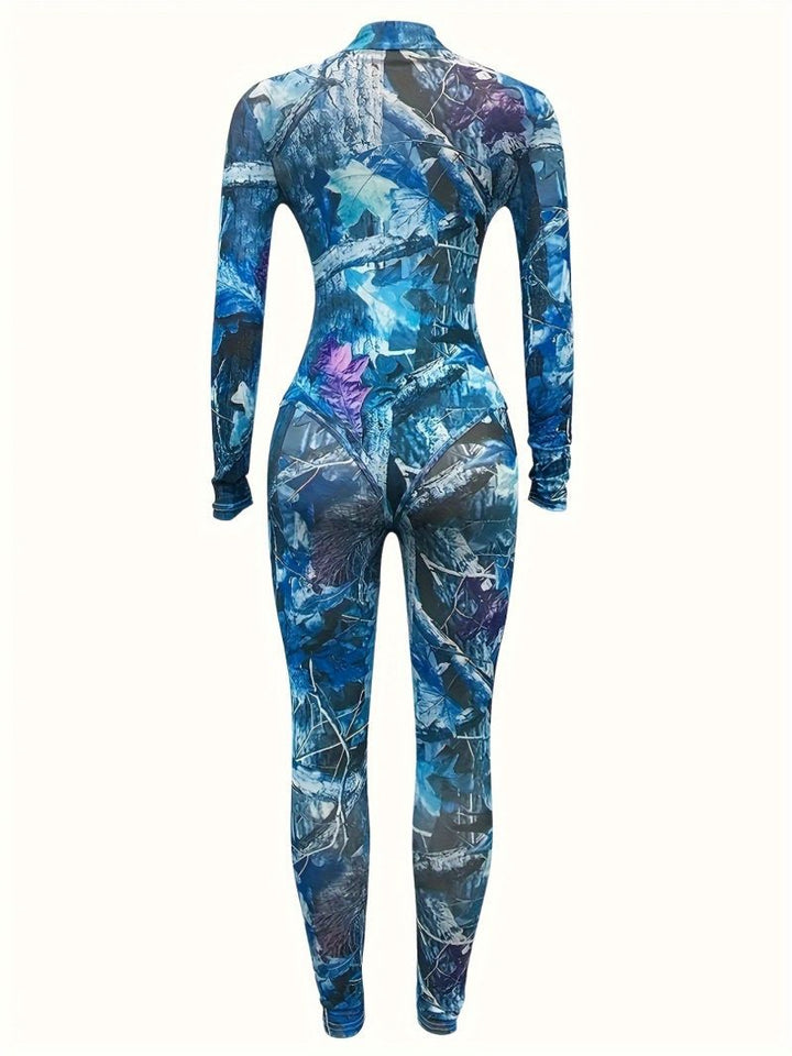 Women's Sporty Long Sleeve Jumpsuits with Shaping Design Mune Fashion