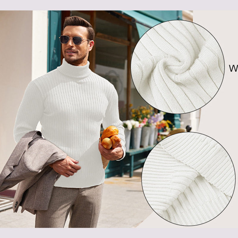 Men's ribbed turtleneck sweater made of fine knit with a tailored silhouette Mune Fashion