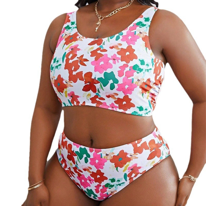 Women's bikini set with high waistband cut and floral design Mune Fashion