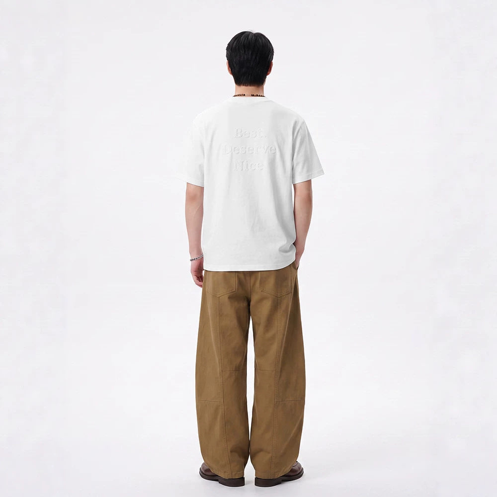 Unisex Oversized Cotton T-Shirt with Round Neck and Extended Hem Drune