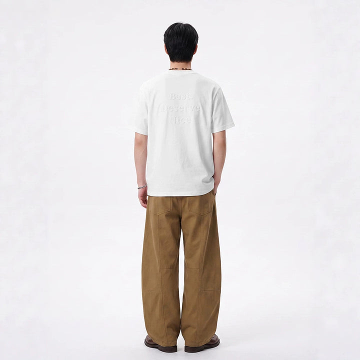 Unisex Oversized Cotton T-Shirt with Round Neck and Extended Hem Drune