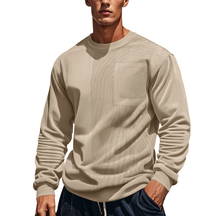Men's structured sweatshirt with chest pocket and ribbed front panel Mune Fashion