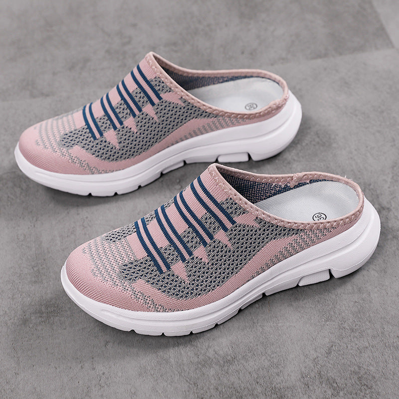 Women's ergonomic knitted mule with open heel, cushioned comfort insole, and flexible lightweight sole Mune Fashion