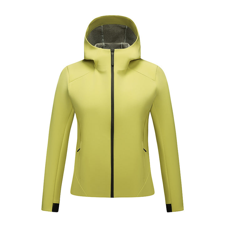Women's softshell jacket with hood, tailored and windproof outdoor jacket Mune Fashion