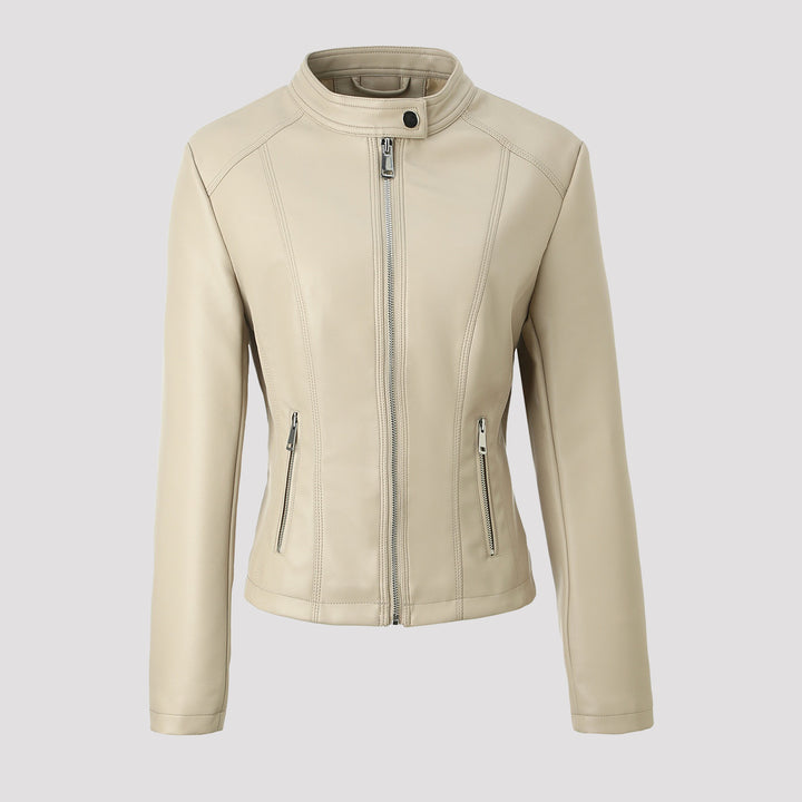 Ladies Structured Faux Leather Jacket Mune Fashion