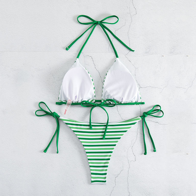 Women's triangle bikini set with adjustable tying straps Mune Fashion