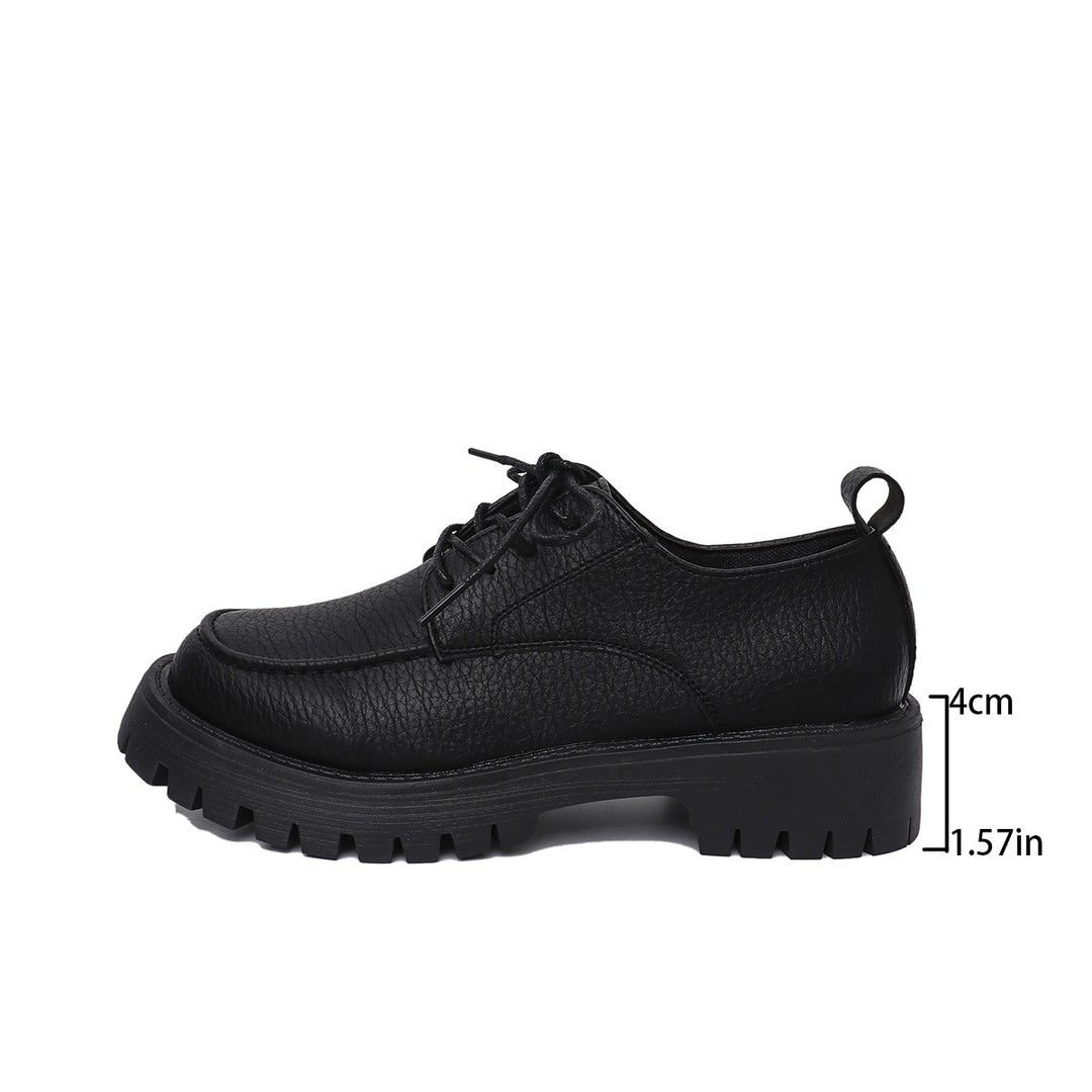 Ladies nan robust Derby lace-up shoes with profiled rubber sole and 4cm wedge heel Mune Fashion