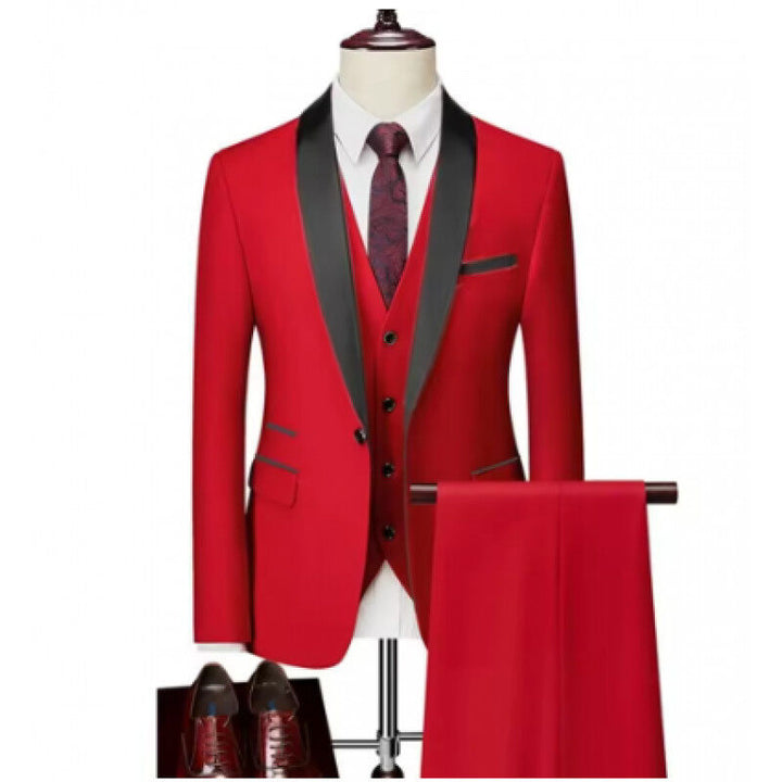 Men's tailor-made tuxedo with shawl collar, vest, and elegant evening trousers Mune Fashion