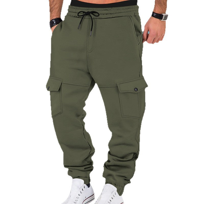 Men's urban utility jogpants made of cotton blend with elastic waistband, flap pockets, and reinforced knee areas Mune Fashion