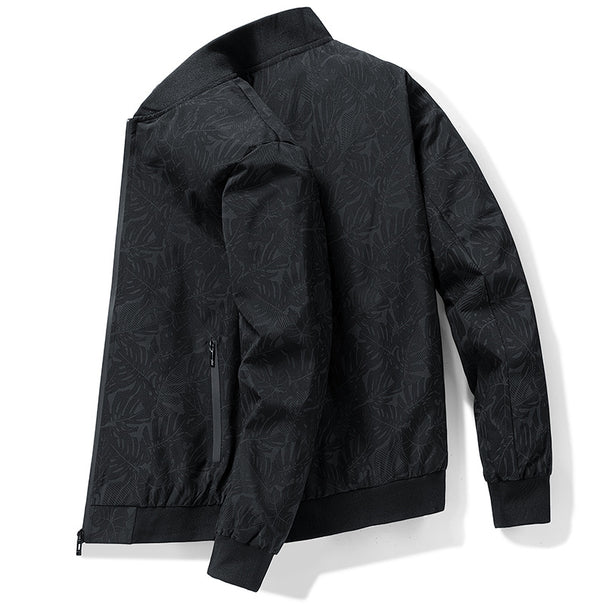 Men's Sporty Bomber Jacket with Floral Pattern Mune Fashion
