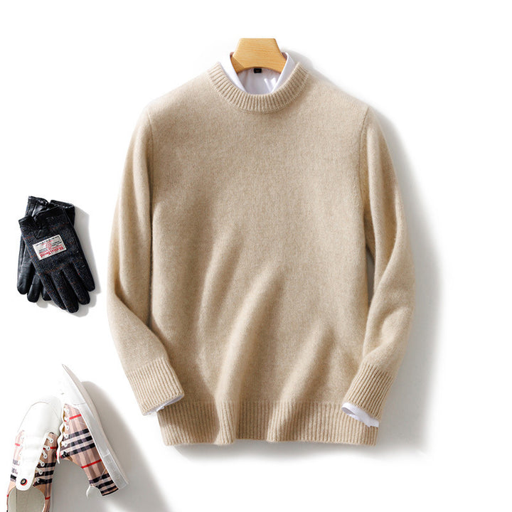 Men's Fine Stand Collar Pullover made of Cashmere Blend with Ribbed Cuffs and Slim Silhouette Mune Fashion