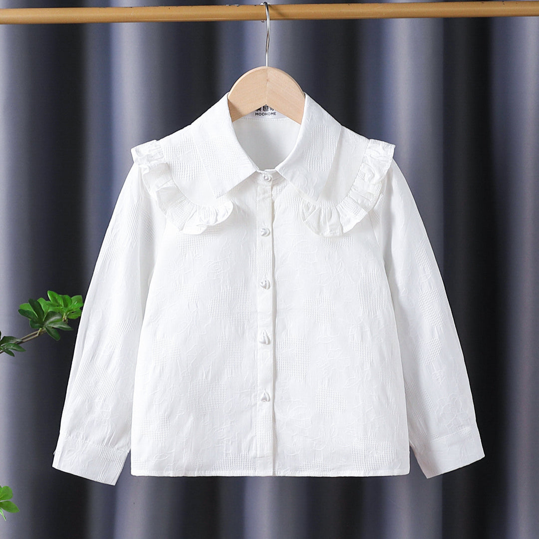Girls' Shirt Blouse with Playful Ruffles Mune Fashion