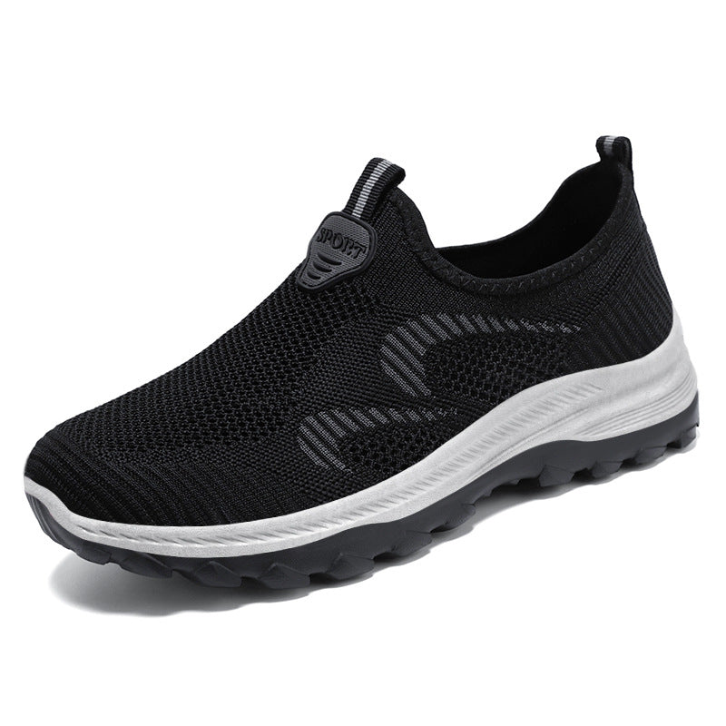 Men's elastic knit slip-on trekking sneakers with grippy tread and ergonomic cushioning sole Mune Fashion