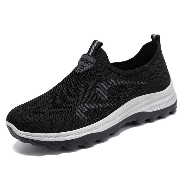 Men's elastic knit slip-on trekking sneakers with grippy tread and ergonomic cushioning sole Mune Fashion