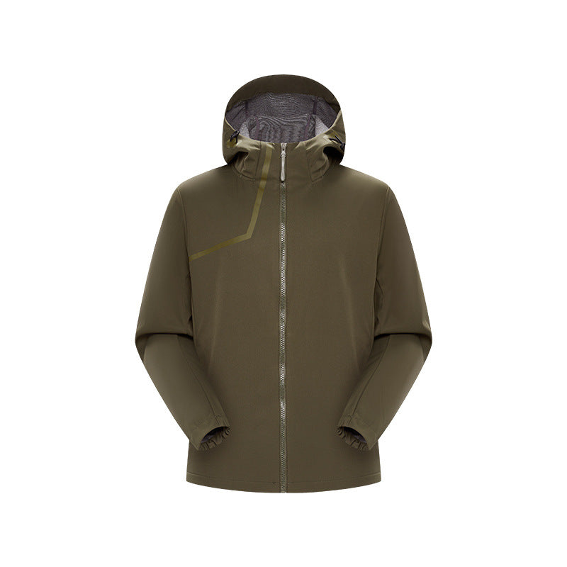 Men's Technical Softshell Jacket with Adjustable Hood and Windproof Membrane Mune Fashion
