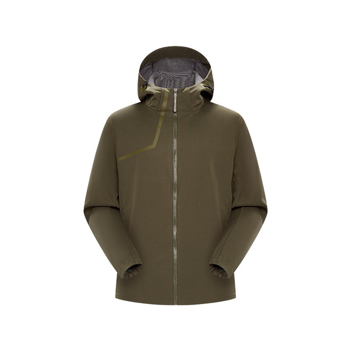 Men's Technical Softshell Jacket with Adjustable Hood and Windproof Membrane Mune Fashion