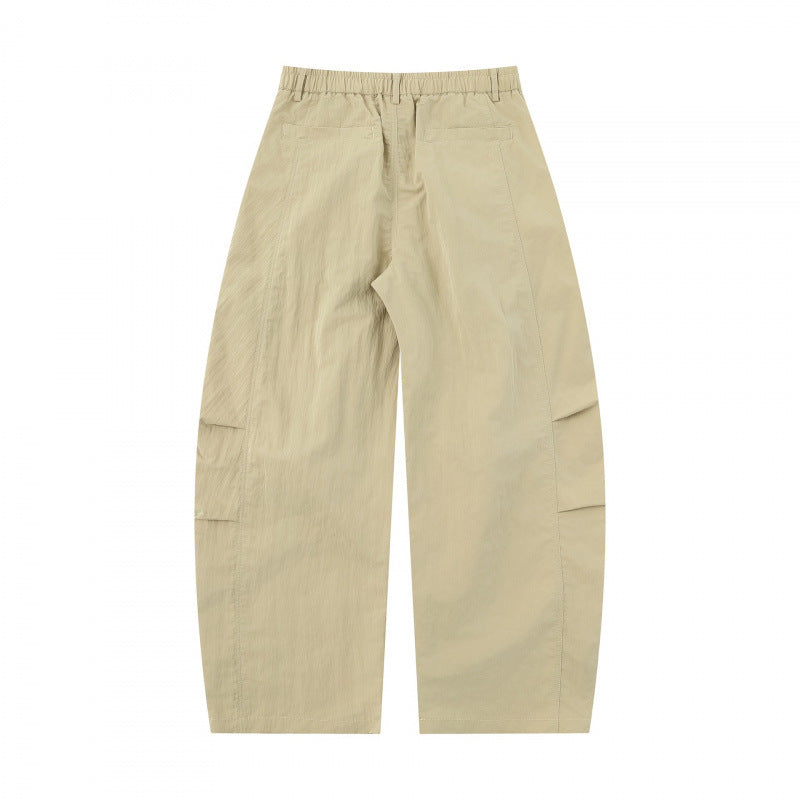 Women Wide Balloon Pants made of Cotton Blend with High Waist and Elastic Back Rubber Mune Fashion