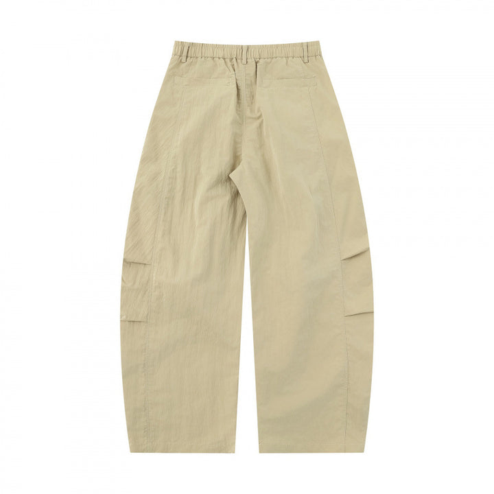 Women Wide Balloon Pants made of Cotton Blend with High Waist and Elastic Back Rubber Mune Fashion