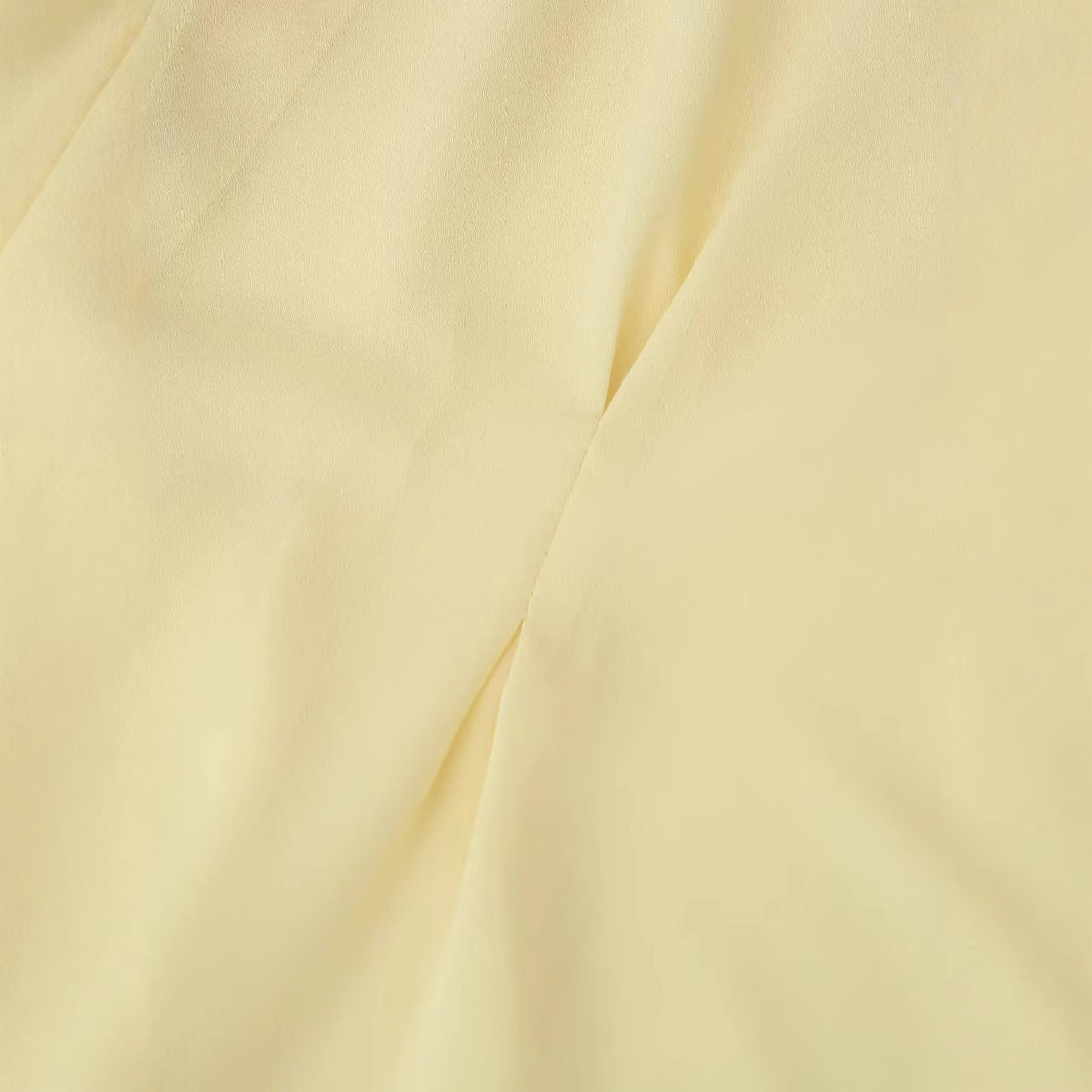 Women's feminine chiffon blouse with lacing V-neck and bell sleeves Mune Fashion