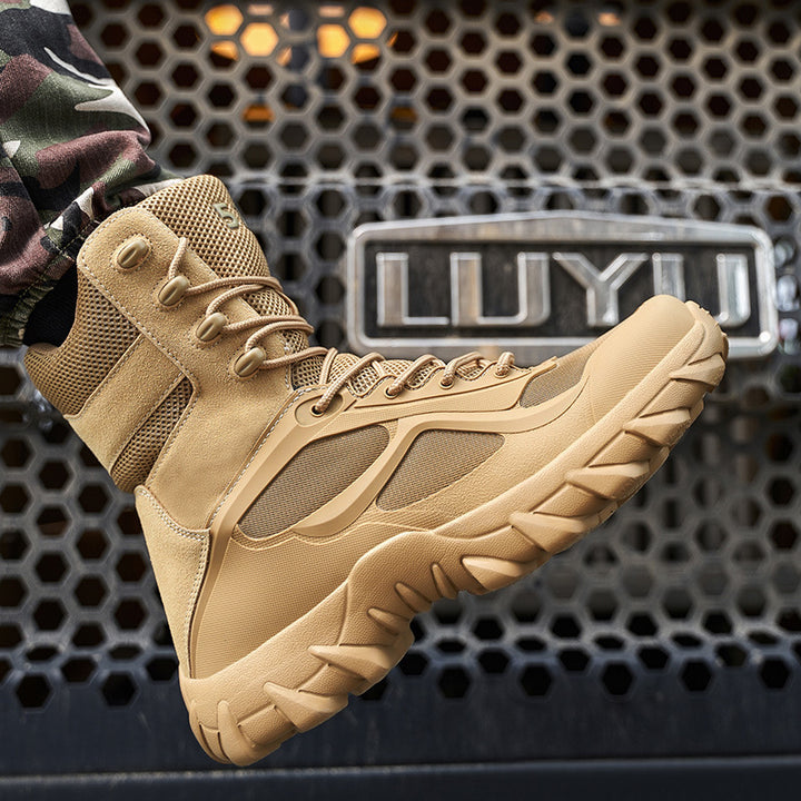 Men's Tactical High-Top Combat Boots with Robust Trail Tread Sole Mune Fashion