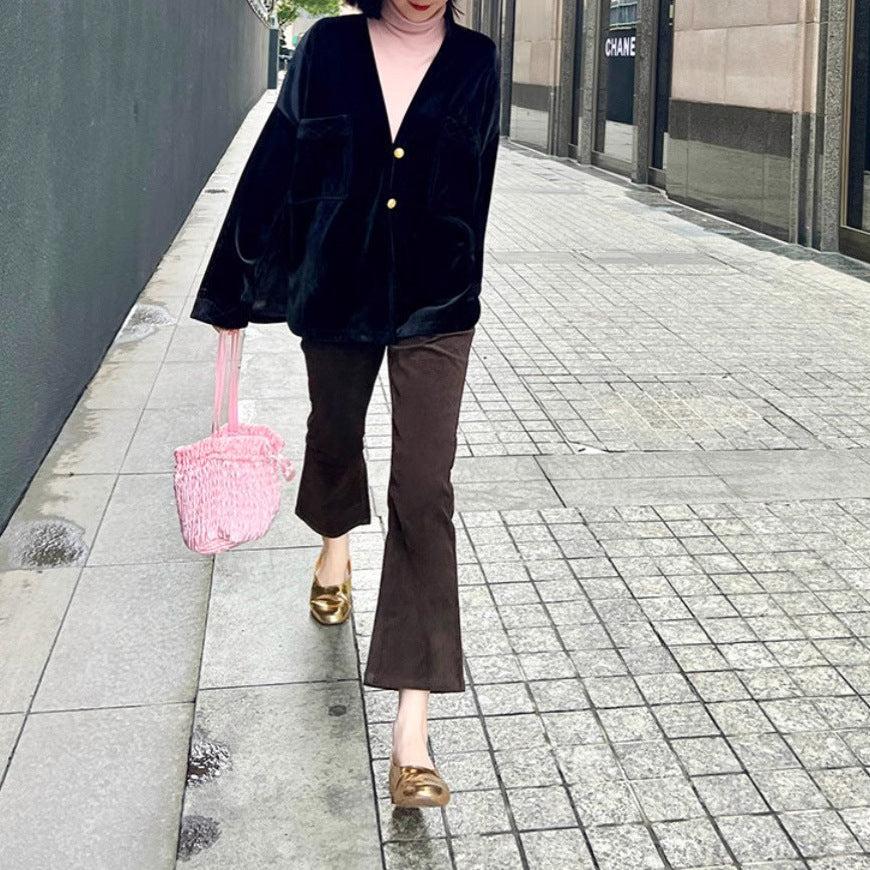 Ladies Elegant and Comfortable Cord Pants Drune