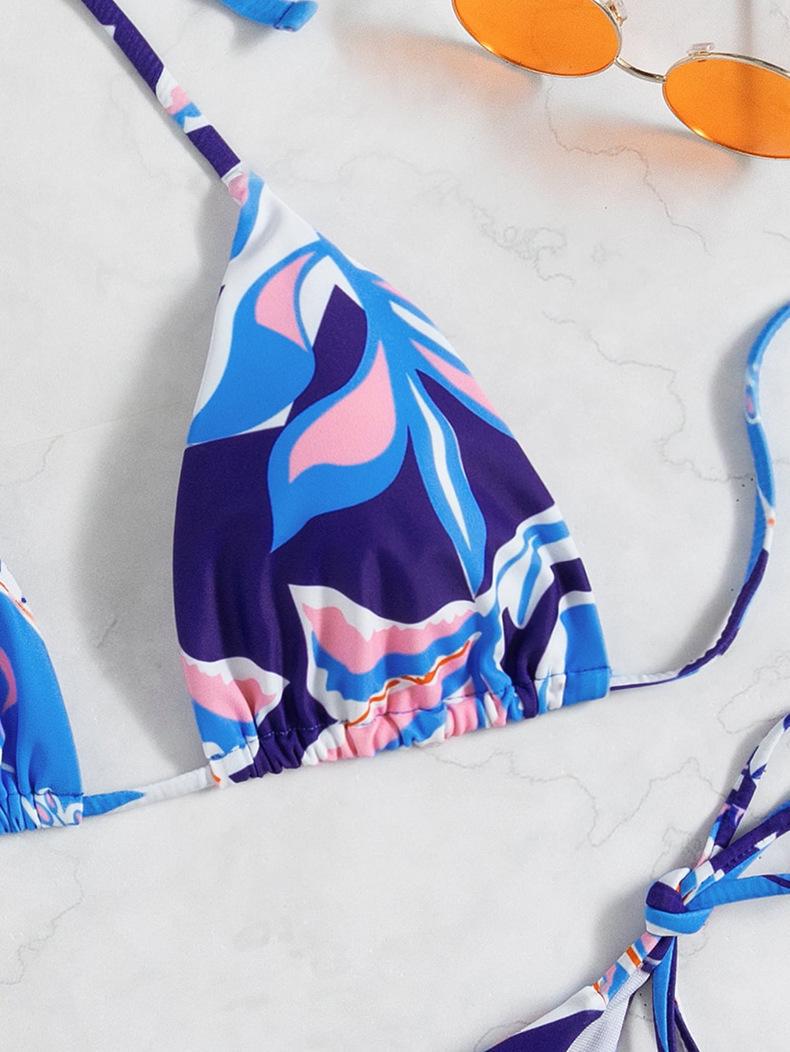 Women Triangle Bikini with stunning floral design and sophisticated lacing details Mune Fashion
