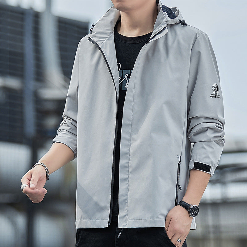 Men's Lightweight Rain Jacket with Adjustable Hood Mune Fashion
