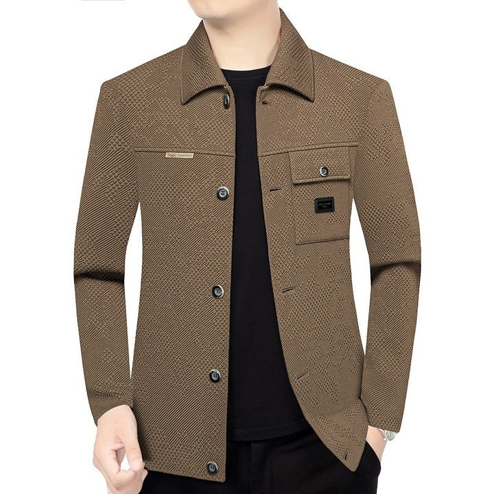 Men's Structured Overshirt in Glencheck Relief with Shirt Collar Mune Fashion