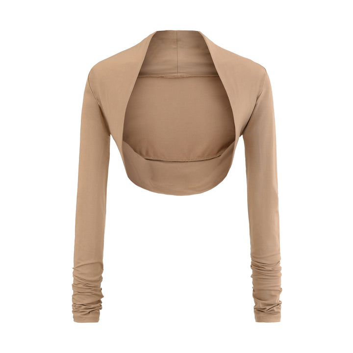 Women's short bolero shrug with gathered long sleeves Mune Fashion