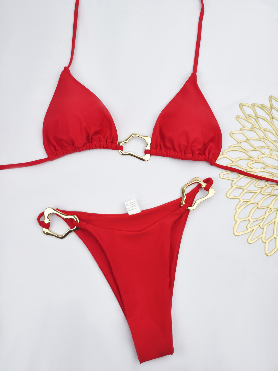 Women's triangle bikini with stylish gold accents Mune Fashion