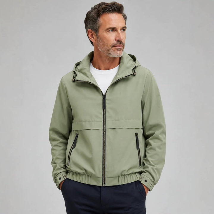Men's Lightweight Rain Jacket with Adjustable Hood Mune Fashion