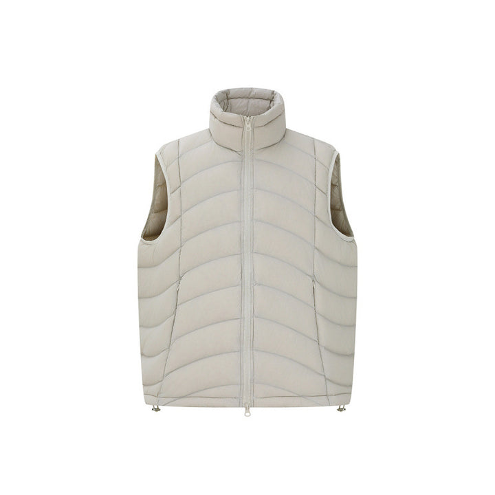 Unisex ultralight down look quilted vest with two-way zipper and stand-up collar Mune Fashion