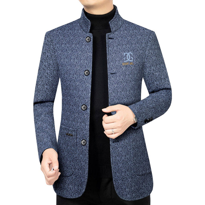Men's Modern Stand-Up Collar Blazer in Travel Style with Padded Lining Mune Fashion