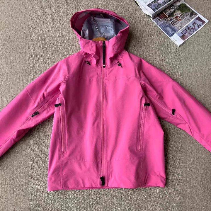 Women's Waterproof Hooded Jacket with Concealed Zipper and Adjustable Hood Mune Fashion