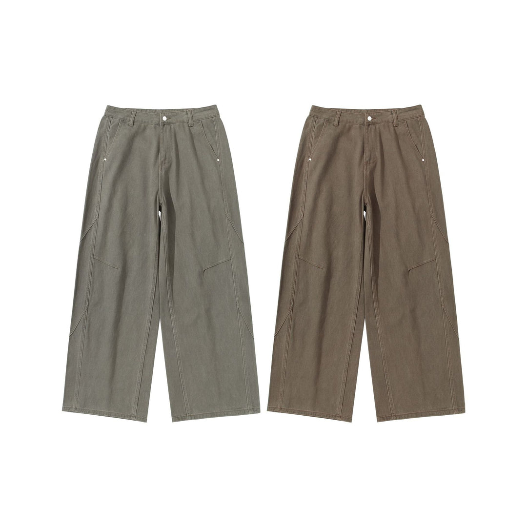 Women's High-Waisted Utility Culotte Pants with Wide Legs and Patch Pockets Mune Fashion