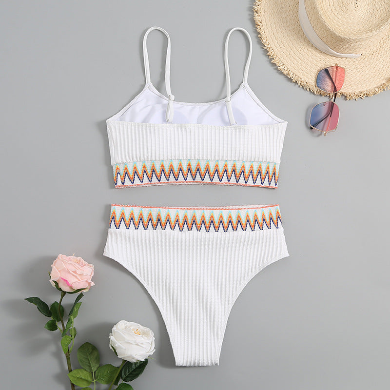 Women's integrated bikini set with geometric pattern Mune Fashion