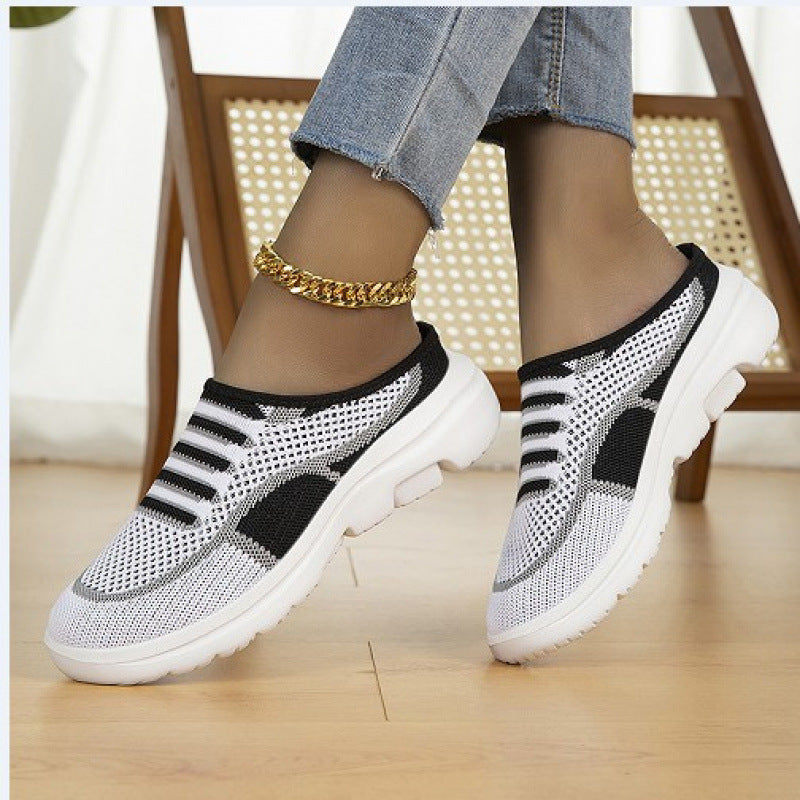 Women's Slip-on Knit Sneaker Clog with Breathable Mesh Upper and Lightweight Profile Sole Mune Fashion