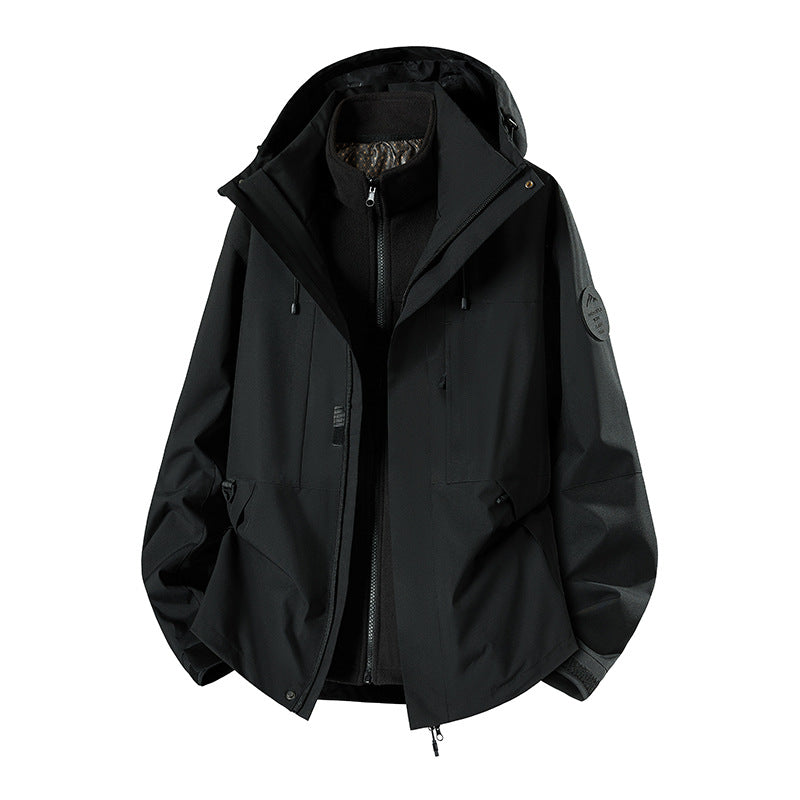 Men's Weatherproof Technical Softshell Trekking Jacket with Hood and Insulating Inner Insert Mune Fashion