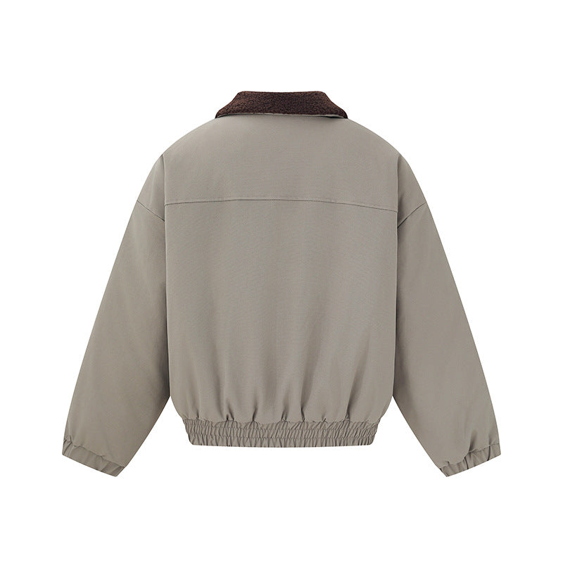 Unisex Boxy Blouson Jacket with Teddy Collar and Elastic Hem Mune Fashion