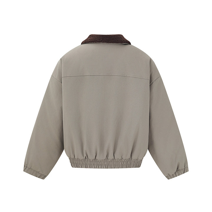 Unisex Boxy Blouson Jacket with Teddy Collar and Elastic Hem Mune Fashion