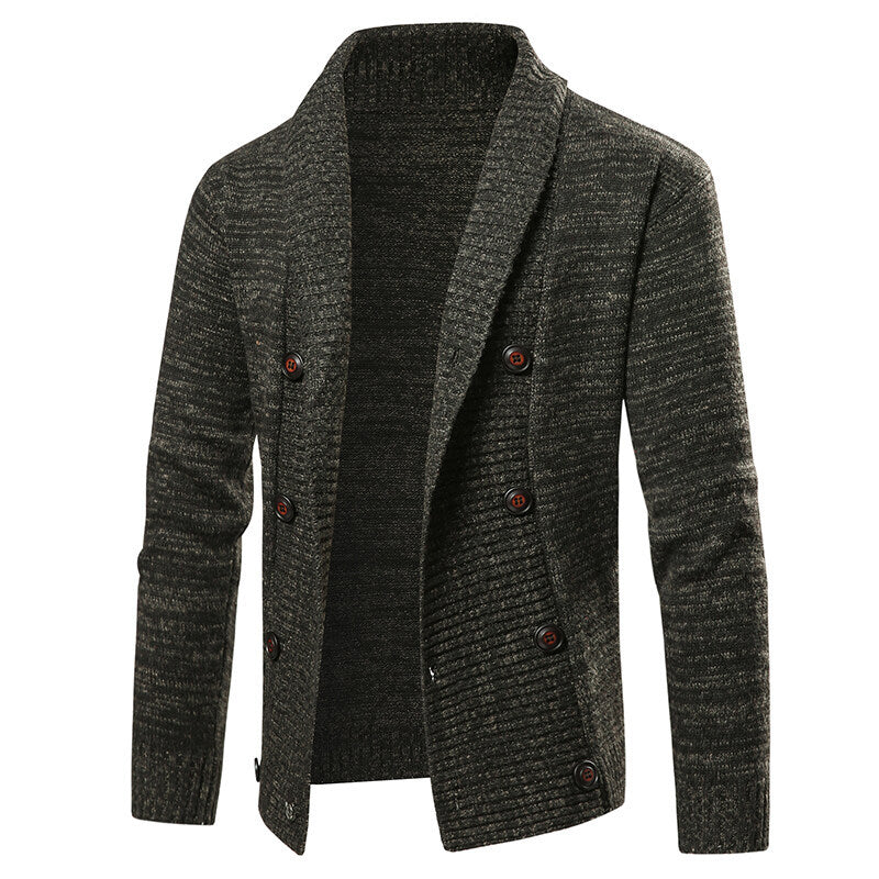 Men's cardigan with shawl collar and double button placket Mune Fashion