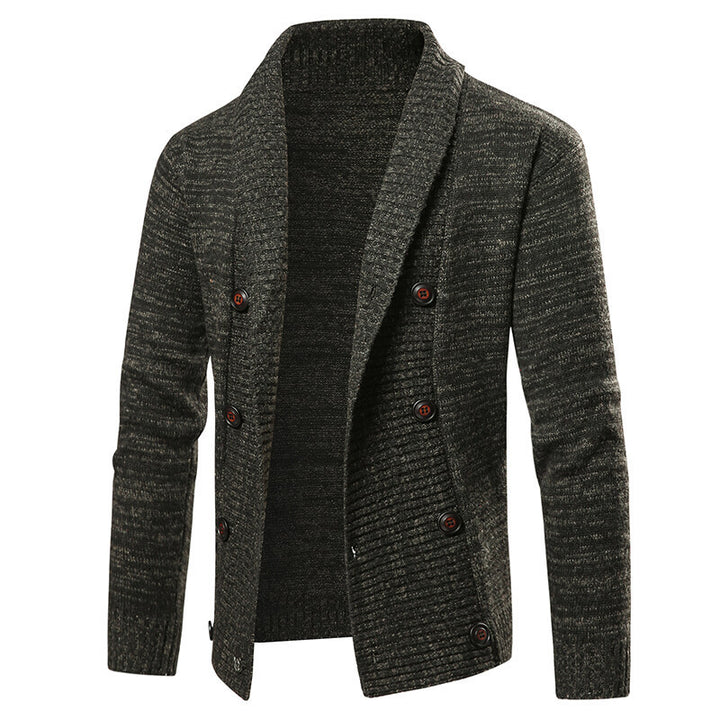 Men's cardigan with shawl collar and double button placket Mune Fashion